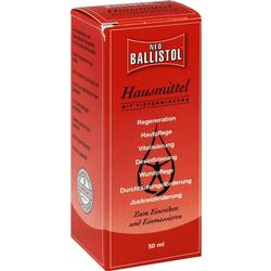 Rote Packung eines Hausmittels mit verschiedenen Anwendungsmöglichkeiten.