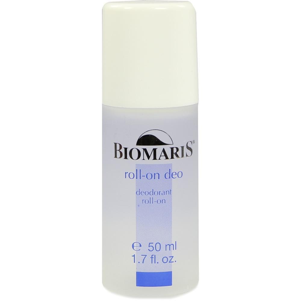 Ein transparentes Roll-on-Deo mit weißem Deckel und blauer Schrift.