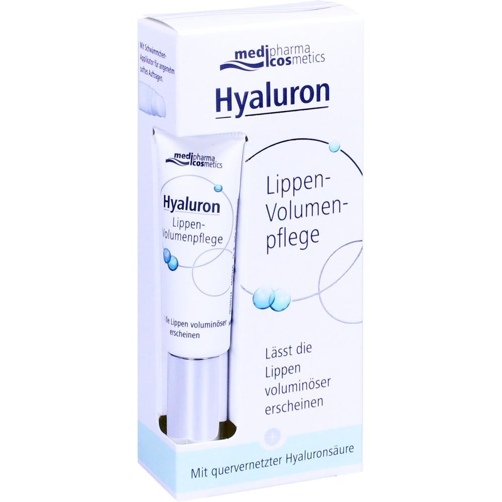 Eine Schachtel Lippenpflege mit Hyaluron für mehr Volumen.