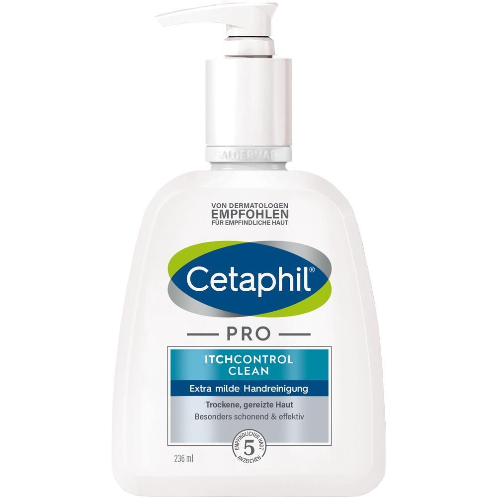 Pumpspender mit Cetaphil ItchControl Clean für trockene, gereizte Haut.